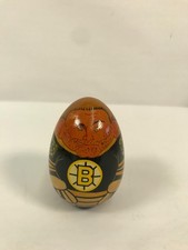 VTG 1990s STAN'KA NHL ROLY-POLY / WOBBLE FIGURINE BOSTON BRUINS HAND-PAINTED picture