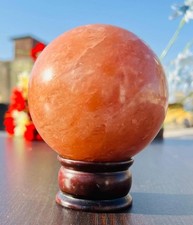 Large 95MM Natural Orange Quartz Crystal Sphere Metaphysical Healing Stone Ball picture