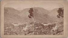 Early View of Manitou Pike's Peak Gurnsey Stereoview 1875 Colorado RARE picture