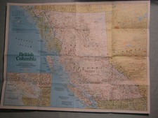 BRITISH COLUMBIA MAP THE MAKING OF CANADA National Geographic April 1992 picture
