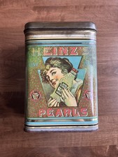 Vintage Heinz Metal Cannister Tin One Dozen Pearls Keystone Pickling USA picture