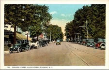 View of Canada Street, Lake George Village NY Vintage Postcard A131 picture