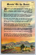 Mornin On The Desert Vintage Postcard picture