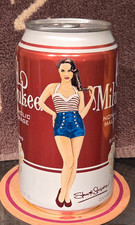 2018 ALUMINUM OLD MILWAUKEE STAY TAB MALT BEVERAGE CAN SCHLITZ MILWAUKEE WI GIRL picture