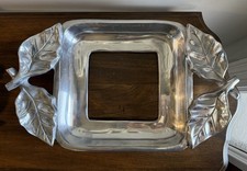 Vintage Arthur Court Leaves Casserole Dish Pyrex Holder 9x9 Leaf Handles picture