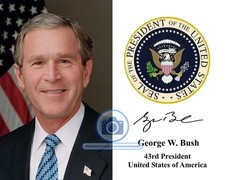 PRESIDENT GEORGE W. BUSH PRESIDENTIAL SEAL AUTOGRAPHED 8X10 PHOTOGRAPH picture