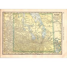 Vintage Map of Manitoba and Ontario 1910 Map SL1 picture