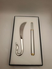 Vintage MIKIMOTO Pearl Bookmark & Compact Ballpoint Pen Set - Needs Ink Refill picture