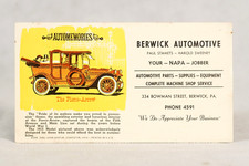 Pierce Arrow Automobile, Berwick Automotive Auto Parts Advertising Blotter 1952 picture