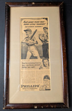 Vintage 1940's Phillips' Milk of Magnesia Ad 10x18 Framed Newspaper Clipping picture