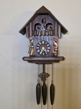 Vtg German Cuckoo Clock Regula 25 Thorens Edelweiss Music Dancing Figures. Read. picture