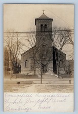 c1910's Evangelical Congregational Church Cambridge MA RPPC Photo Postcard picture