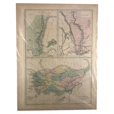 1850 Antique French Map of Asia Minor Turkey Map, Syria, Egypt, Cyprus & Turkiye picture