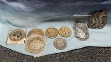 CHALLENGE COINS, BADGES, HUGE LOOSE LOT OF 11, US, GI SURPLUS picture