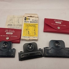 3 VINTAGE STANLEY BUTT MARKERS   NO.373 - NO.373 1/2 -NO.374 With Cases/Box picture