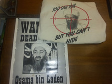 Vintage Osama Bin Laden You can Run Shirt Medium & Wanted Dead or Alive Poster picture