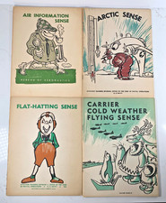 Lot of 4 Vintage WWII Navy Aviation Training Pamphlets Sense Books Gunnery 1944 picture