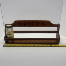 Vintage Wall Mounted Wooden Spice Apothecary Shelf single tier Spice Island rack picture
