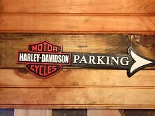 Harley Davidson Sign Plaque Cast Iron Patina Motorcycle Collector Hog Rider Gift picture