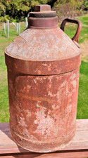 Antique Very Heavy Duty 5 Gallon Vintage Oil Can picture