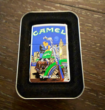 Vintage 1996 Camel Zippo Lighter Joe Camel Moon Motorcycle Unfired MINT NOS picture