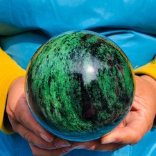 1750g Natural emerald And Ruby Symbiosis Stone Ball Healing picture
