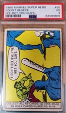 🐲1966 Donruss Marvel Super Heroes #55 HULK☘️ PSA 4 Rookie Year Comic Cards🕷 picture