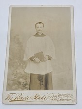 Antique 1895-1899 PRIEST Pinero Studio Cabinet Card Photograph Philadelphia PA picture