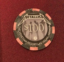 METALLICA BAND VENETIAN $100 CASINO CHIP NEW REAL RARE AUTHENTIC SPHERE CONCERT picture