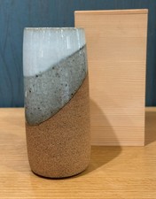 White Semi-Glazed Flower Vase – Japanese Ceramic – Made in Japan picture