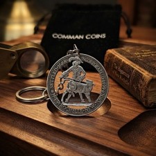 1938 New Rochelle New York Half Dollar Keychain Cut Coin Custom American Token picture