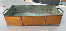 LARGE ANTIQUE FRENCH COPPER PAN CASSEROLE KITCHENALIA PLANTER picture