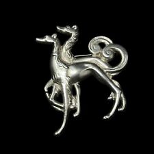 Vintage Art Deco Mexico Sterling Silver Pietro Regal Greyhound Dog Pin Brooch picture