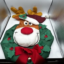 Vintage 1997 Rudolph 3D Outdoor Decor Wall Hanging Wreath Christmas picture