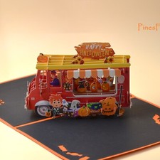 D02-Happy Halloween 3D Pop-Up Card - Spooky  Halloween Pumpkin Car picture