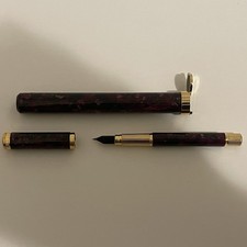 Waterman Ideal Lady Agathe Fountain Pen Fine 18K Gold Nib Vintage Maroon picture