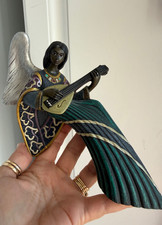 “SERENE” Angel Princess Playing Lute Figurine Enesco P. 1999 Mahogany African picture