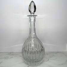  Vintage Towle Riviera Crystal Decanter with Stopper Signed Poland 1980s Heavy picture