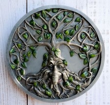Celtic Tree Man Greenman Tree Of Life Round Wall Decor Plaque Medallion Figurine picture