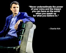 CHARLIE KIRK QUOTE NEVER UNDERESTIMATE THE POWER OF YOUR VOICE PHOTO 8X10 picture