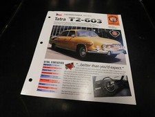1955-1975 Tatra T2-603 Spec Sheet Brochure Photo Poster 74 73 72 71 70 69 68 67 picture