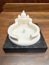 Vintage Vatican City St Peter’s Square Basilica Miniature Marble Base picture