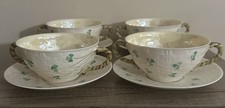 Belleek Pottery  Shamrock Cream Soup & Saucer 6559188 picture