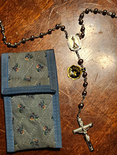 Vintage Creed Sterling Silver Catholic Rosary with Original Metal Tag & Pouch picture