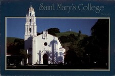 Moraga CA Saint Mary's College Chapel Spanish architecture unused postcard picture