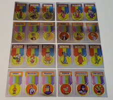 1975 HANNA BABERA & KING FEATURES Foil STICKER CARD UNCUT SHEETS SET 24 Cartoons picture
