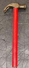 VTG Mini Red Wood Handle Salesman Sample Tack Claw Hammer Tool Toy picture