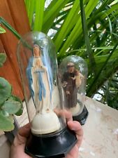2xstatue Vintage Virgin Mary & Joseph In Plastic cover Ornament Made in ITALY picture