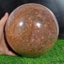 Giant 14.1 Kg Natural Tomato Jasper Crystal Healing Mineral Sphere Gemstone~8.6