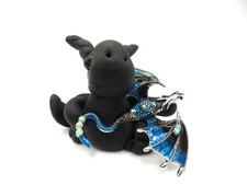 Black dragon with a blue flying dragon picture